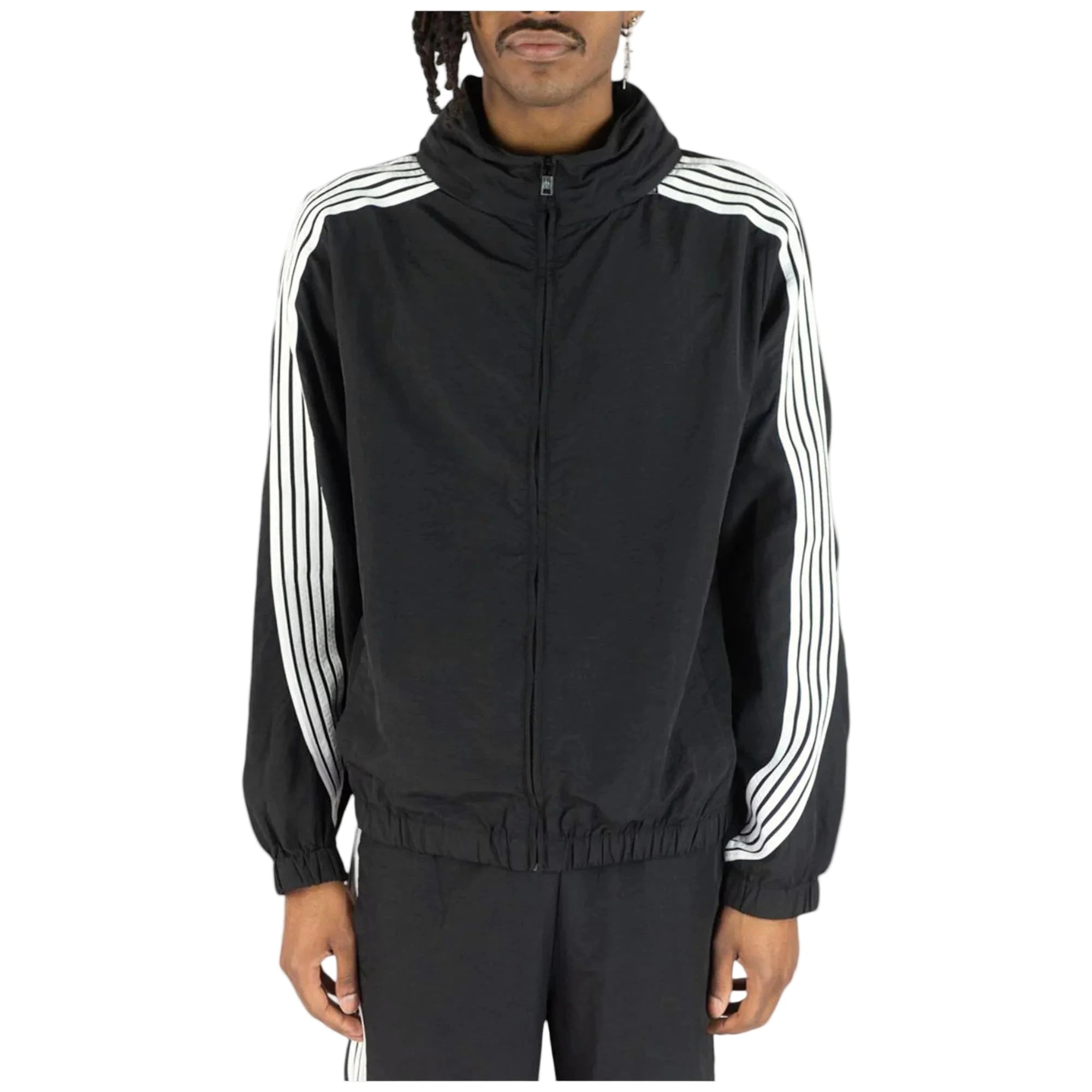 REBEL MINDS BENT STRIPES NYLON JACKET