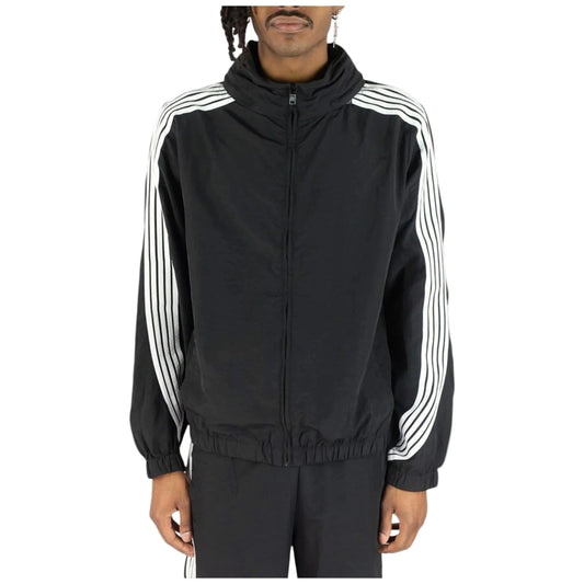 REBEL MINDS BENT STRIPES NYLON JACKET by Rebel Minds