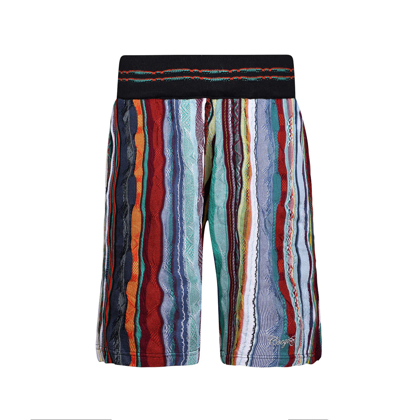 COOGI Light Weight Sweater Knit Shorts in Jade Black