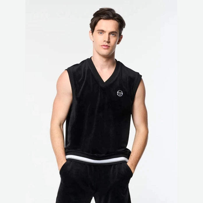 SERGIO TACCHINI VELOUR VEST BLACK by Sergio Tacchini