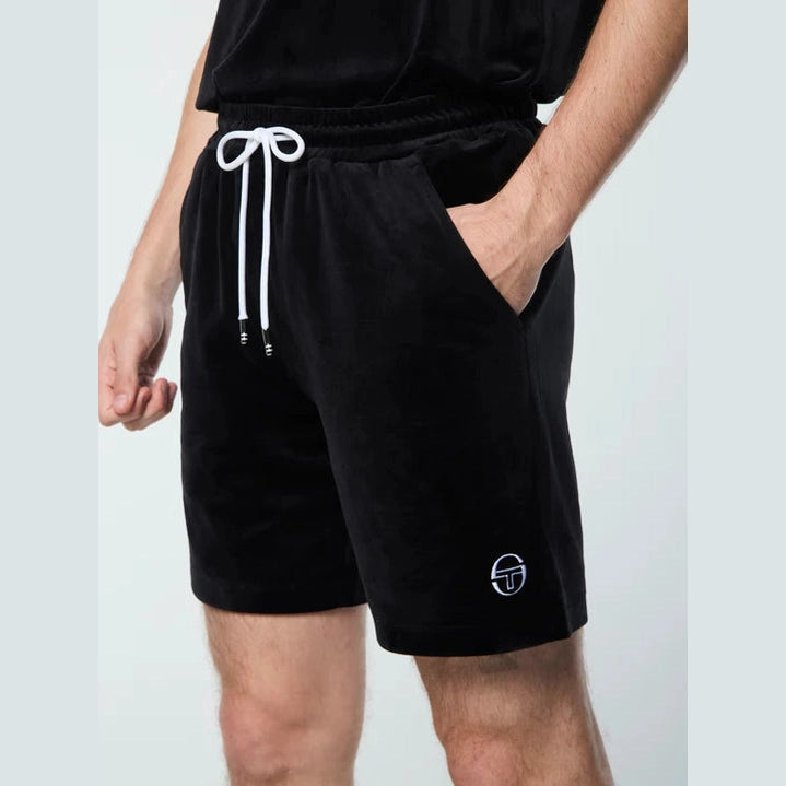 SERGIO TACCHINI VELOUR SHORTS-BLACK