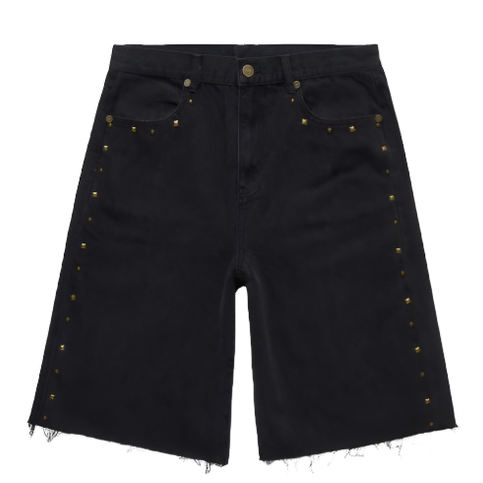 HOMME FEMME STUDDED DENIM SHORTS