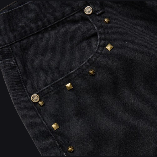 HOMME FEMME STUDDED DENIM SHORTS