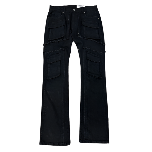 FWRD JET BLACK STACKED JEANS