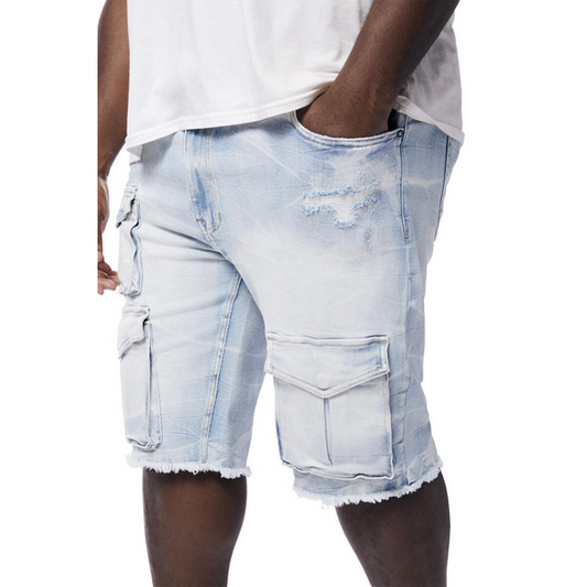 SMOKE RISE RIP & REPAIR CARGO SHORTS by SMOKE RISE