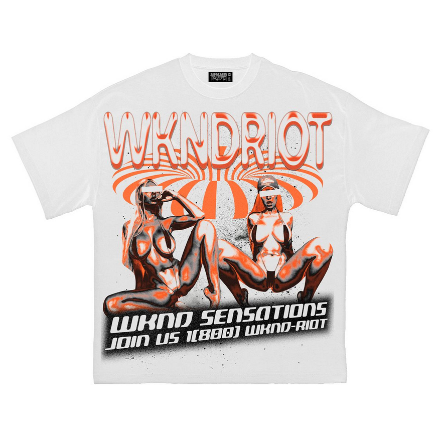 WKND RIOT SENSATIONS WHITE TEE