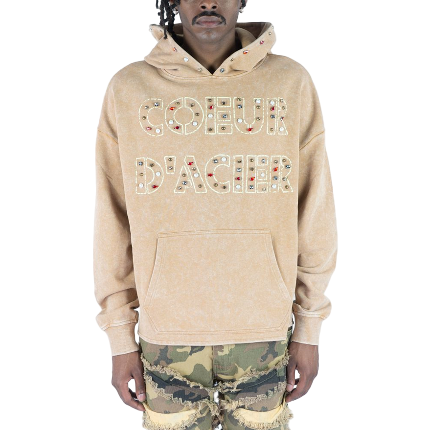 R3BEL DENIM HEART OF STEEL HOODIE by Rebel Minds