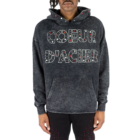 R3BEL DENIM HEART OF STEEL HOODIE by Rebel Minds