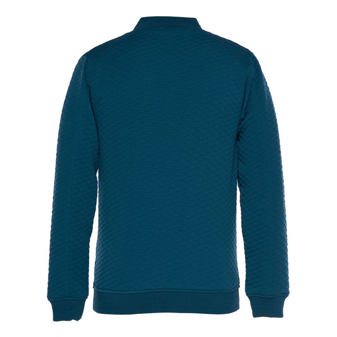 A.TIZIANO EDUARDO TEAL KNIT BOMBER JACKET