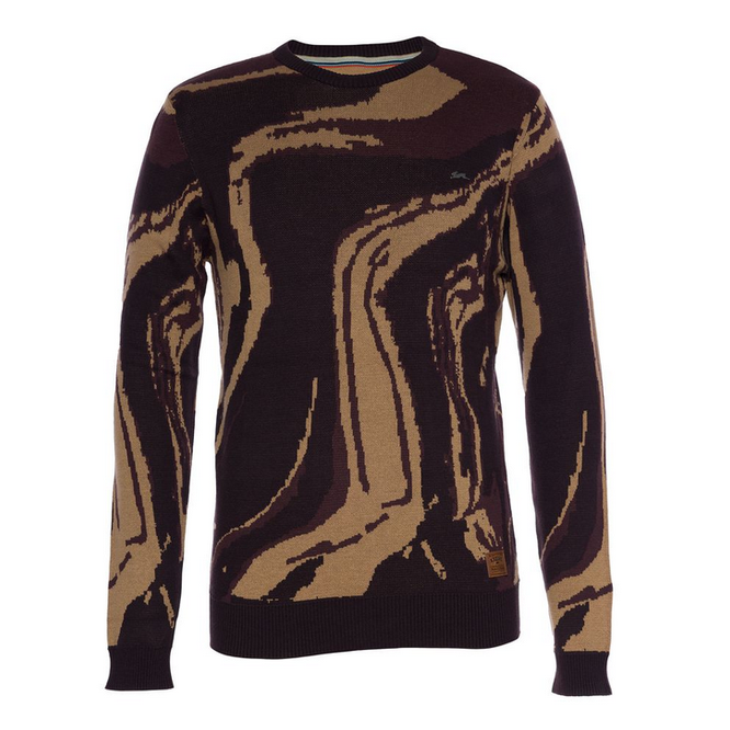 A.TIZIANO NESBIT SAND MARBLE KNIT SWEATER