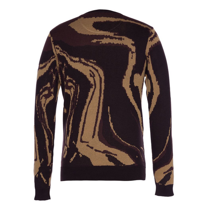 A.TIZIANO NESBIT SAND MARBLE KNIT SWEATER