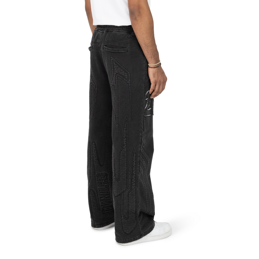 SMOKE RISE DENIM EMBOSSED FLEECE PANT