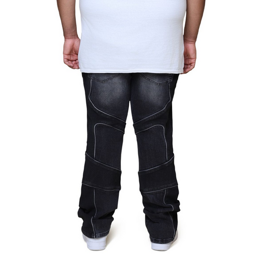 SMOKE RISE COLORBLOCK AND PIPING JEANS by SMOKE RISE