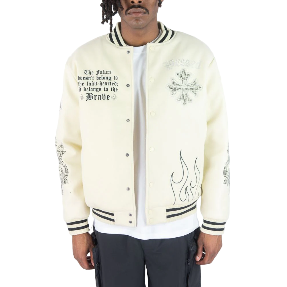 REBEL MINDS DARK KNIGHTS VARSITY JACKET