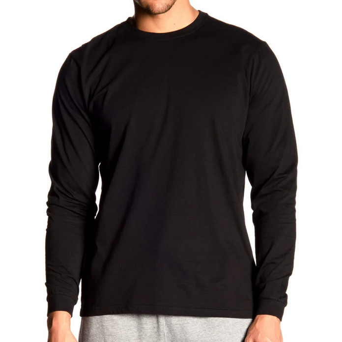 LUXE BLACK LONG SLEEVE CREWNECK