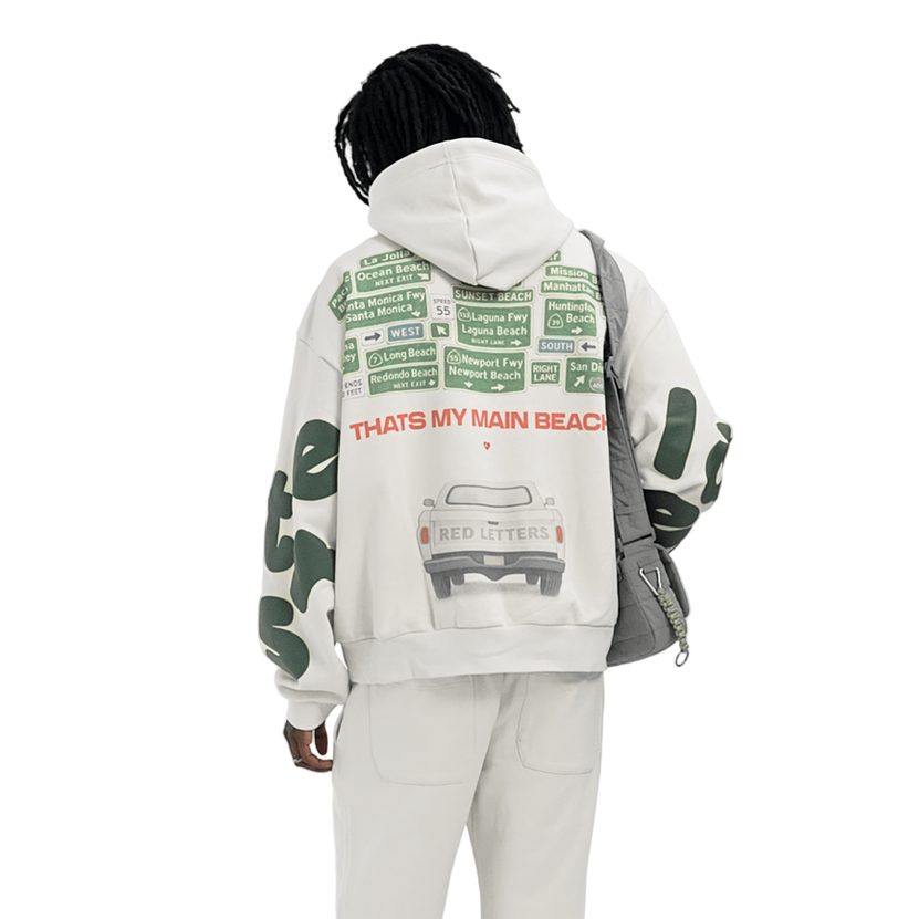 RED LETTERS MAIN BEACH SCATTERED HOODIE
