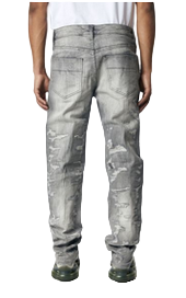 BLACK LIGHT GREY STACKED DENIM