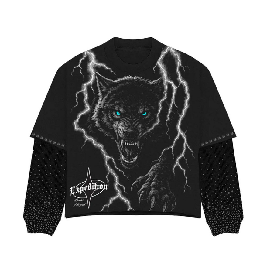 PREMIUM MILANO WOLF RHINESTONE LONG SLEEVE