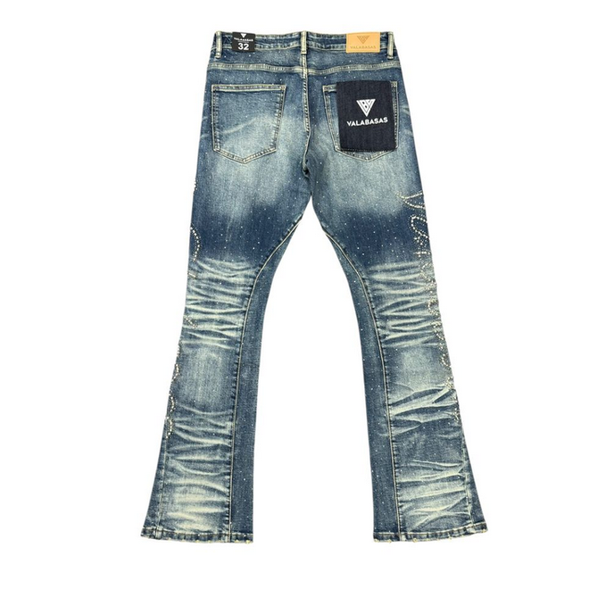 VALABASAS LATTICE STACKED JEANS