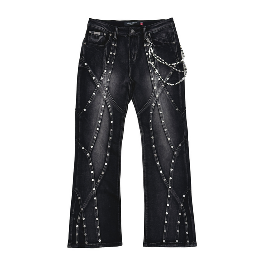 GUNZINII STUDDED BLACK DENIM by Gunzinii