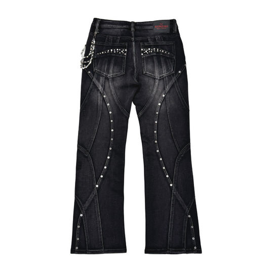 GUNZINII STUDDED BLACK DENIM by Gunzinii