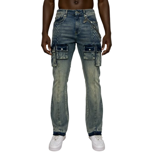 BLACK LIGHT CUT AND SEW POCKETS JETER FIT DENIM by Black Light