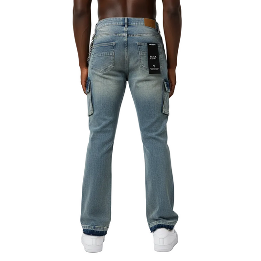 BLACK LIGHT CUT AND SEW POCKETS JETER FIT DENIM by Black Light