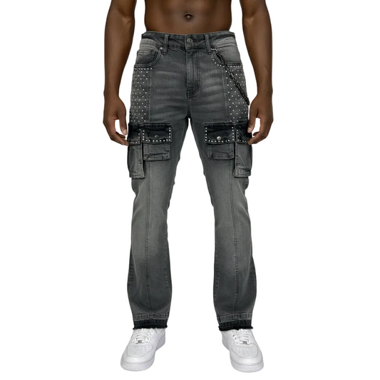 BLACK LIGHT CUT AND SEW POCKETS JETER FIT DENIM by Black Light