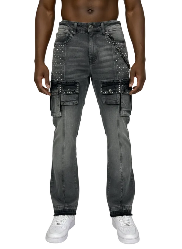 BLACK LIGHT CUT AND SEW POCKETS JETER FIT DENIM