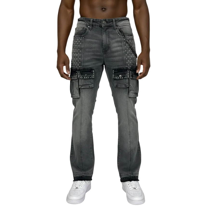 BLACK LIGHT CUT AND SEW POCKETS JETER FIT DENIM by Black Light