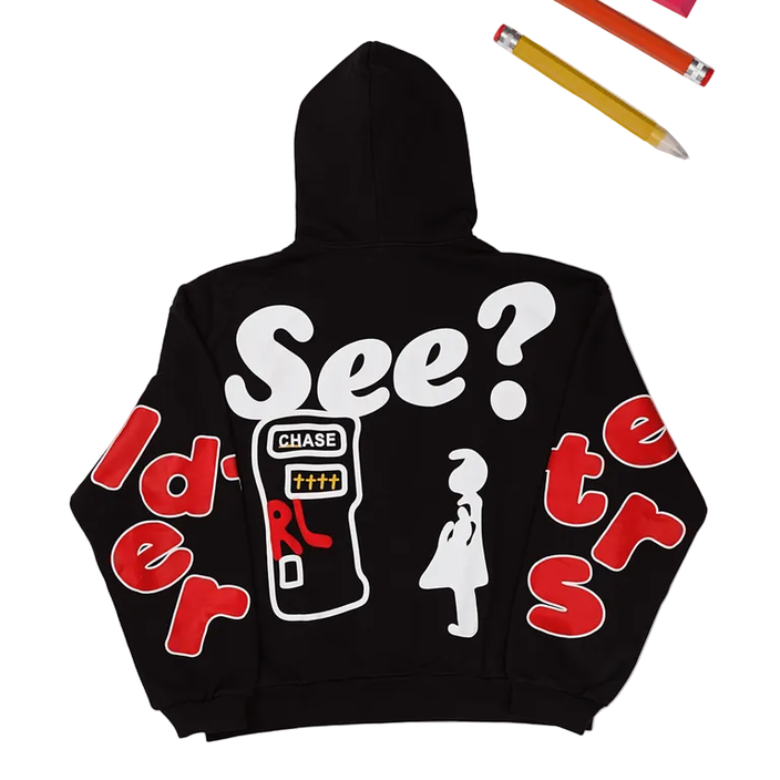 RED LETTERS I'LL BE AT THE BANK SCATTERED ZIP UP