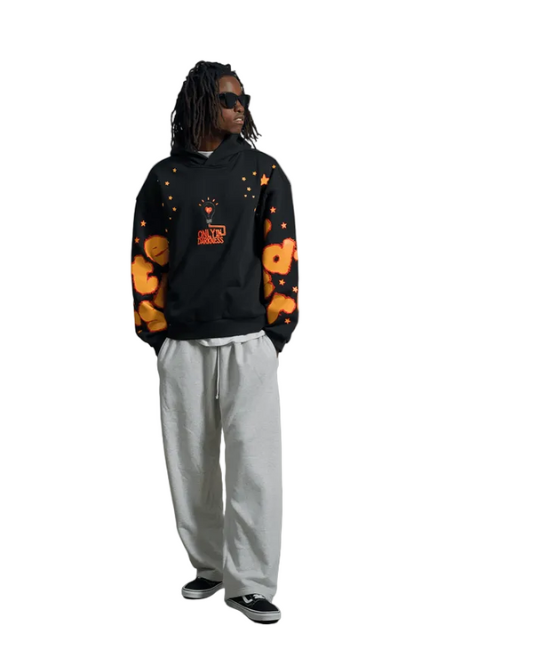 RED LETTERS ONLY IN DARKNESS SCATTERED HOODIE