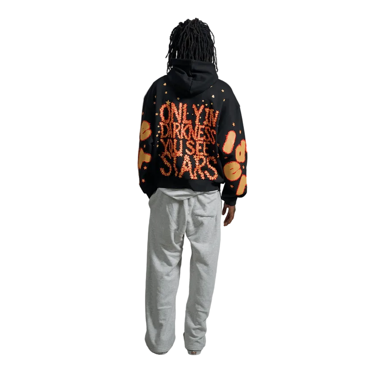 RED LETTERS ONLY IN DARKNESS SCATTERED HOODIE