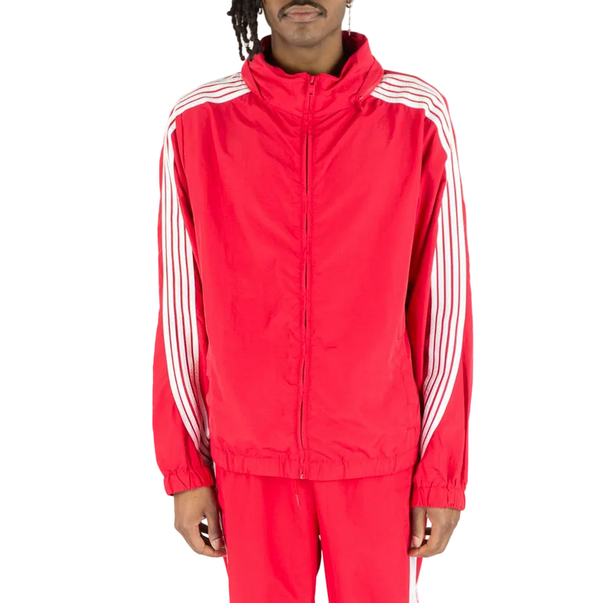 REBEL MINDS STRIPED NYLON WINDBREAKER