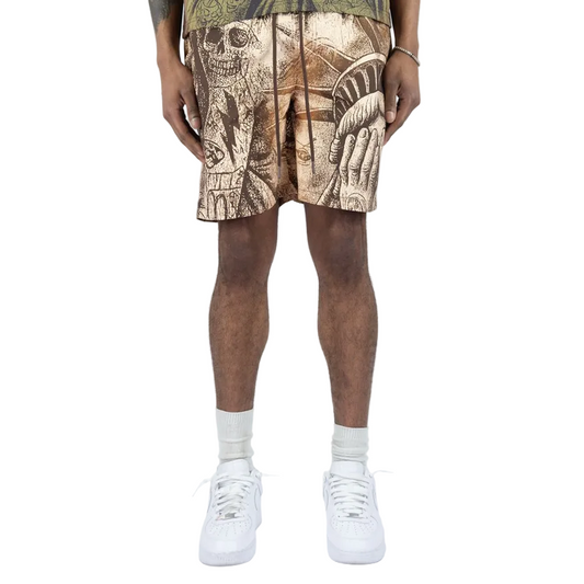 REBEL MINDS WEEPING LIBERTY SHORTS by Rebel Minds