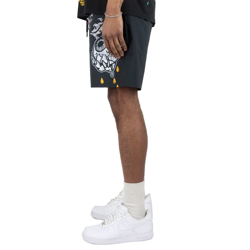 REBEL MINDS HEAVY TEARS RHINESTONE SHORTS