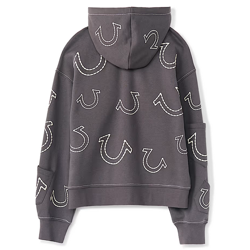 TRUE RELIGION BIG T BOXY ZIP UP