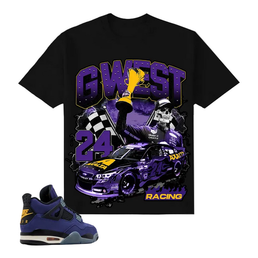 G WEST RHINESTONE RACE TO THE GRAVE TEE by G-WEST