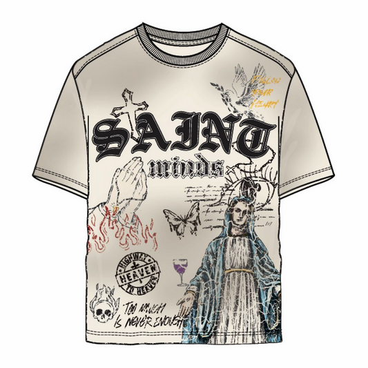 REBEL MINDS SAINT MINDS TEE by Rebel Minds