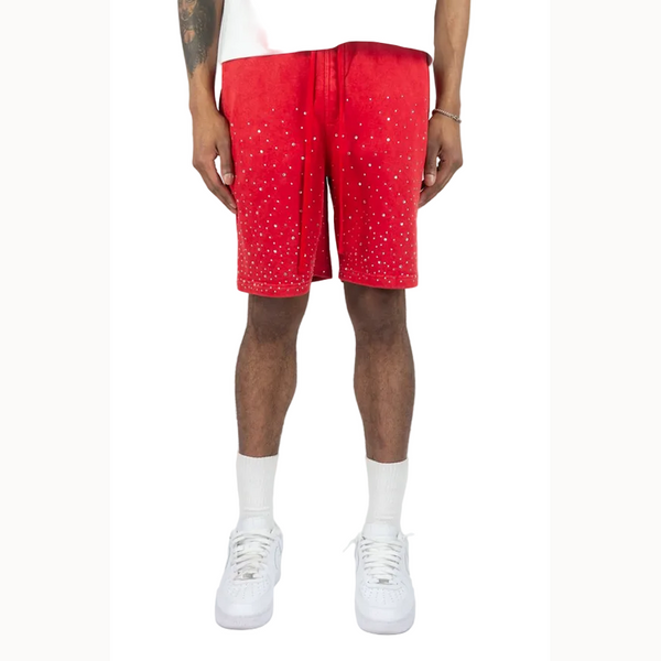 REBEL MINDS WASHED GALAXY RHINESTONE SHORTS
