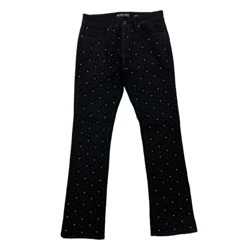 BLACK LIGHT EMBROIDERY STUD FLARED JEANS by Black Light