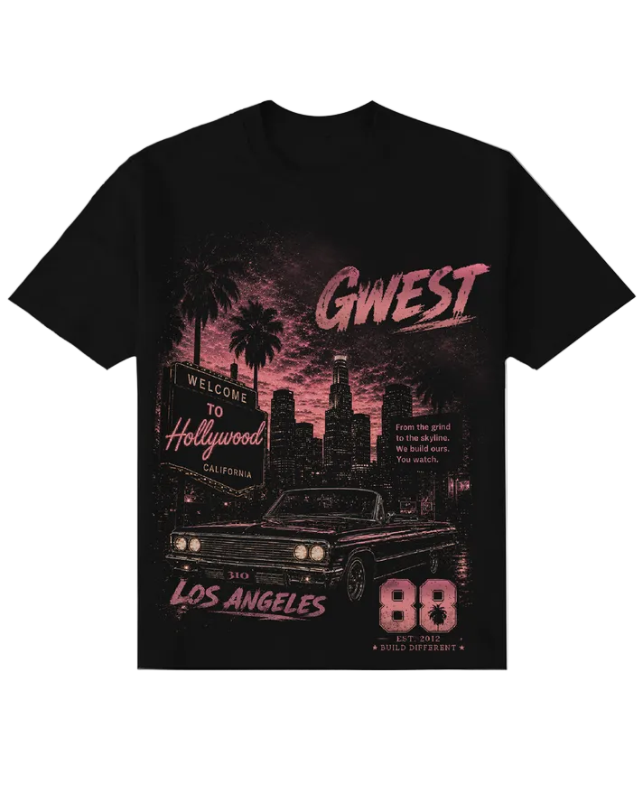 G WEST RHINESTONE WELCOME TO HOLLYWOOD TEE by G-WEST