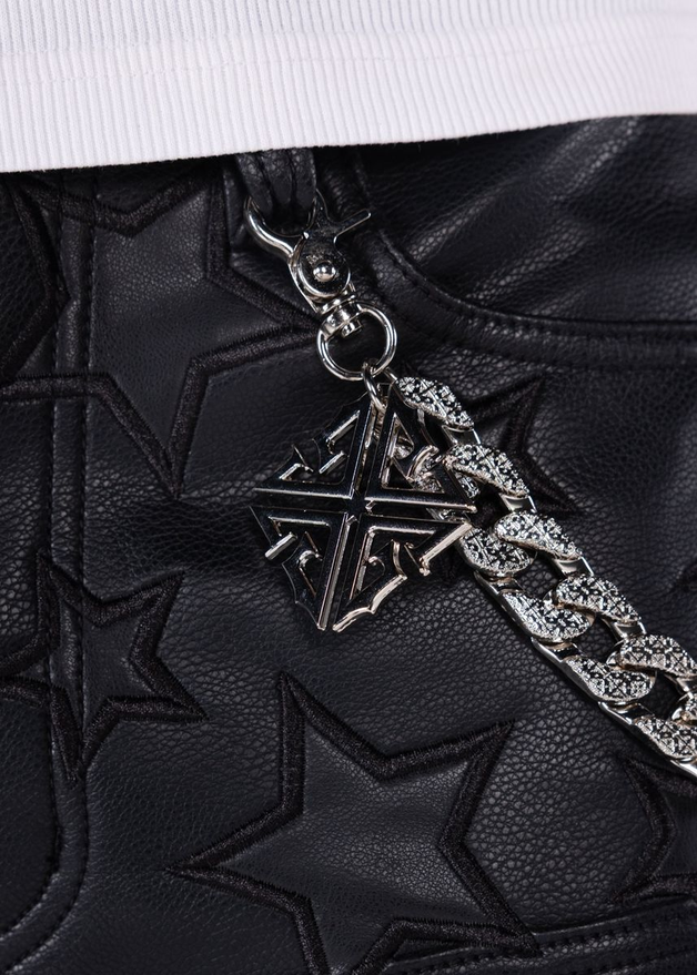 GUAPI Obsidian Black Stars Leather Shorts by GUAPI