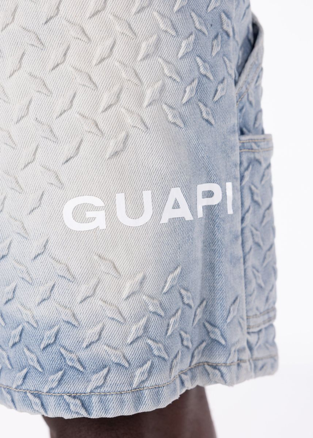 GUAPI Aqua Blue Steel Plate Carpenter Shorts by GUAPI