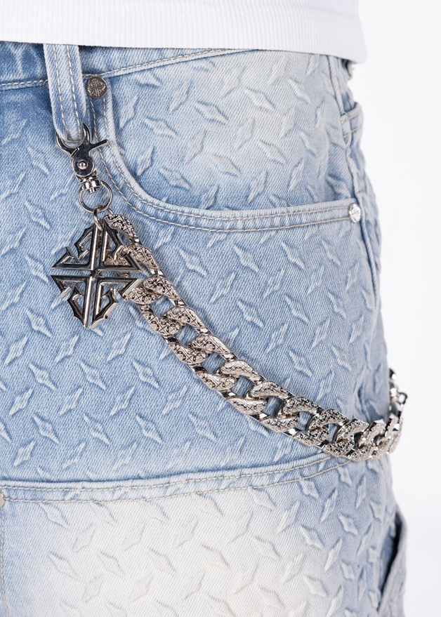 GUAPI Aqua Blue Steel Plate Carpenter Shorts by GUAPI