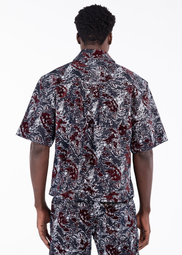 GUAPI Wine Red Laser Velvet Shirt by GUAPI