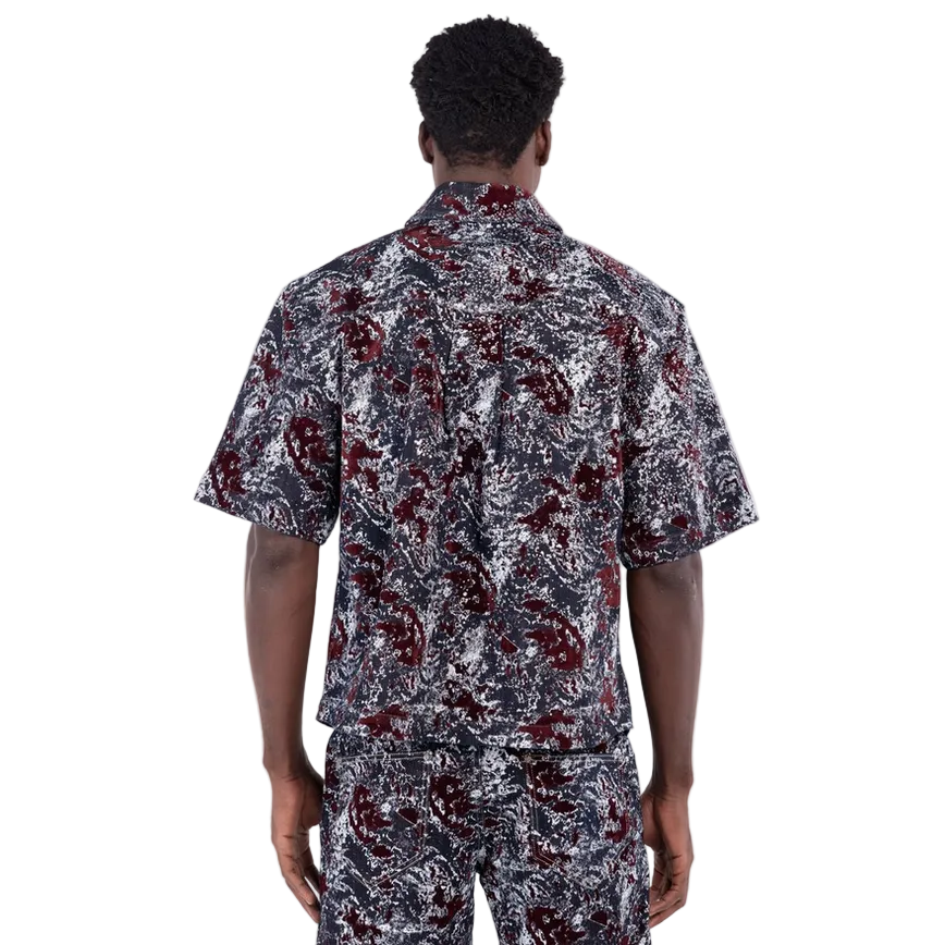 GUAPI Wine Red Laser Velvet Shirt by GUAPI