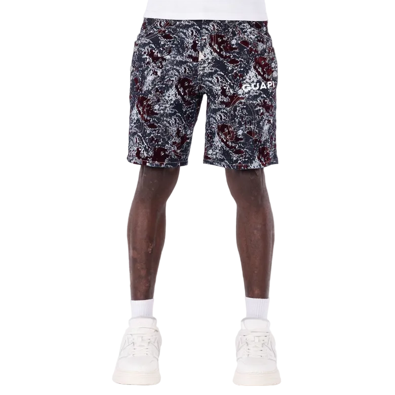GUAPI Wine Red Laser Velvet Shorts by GUAPI
