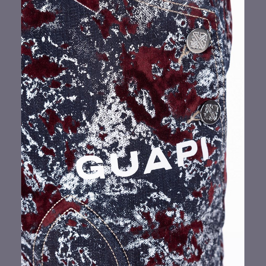 GUAPI Wine Red Laser Velvet Shorts by GUAPI