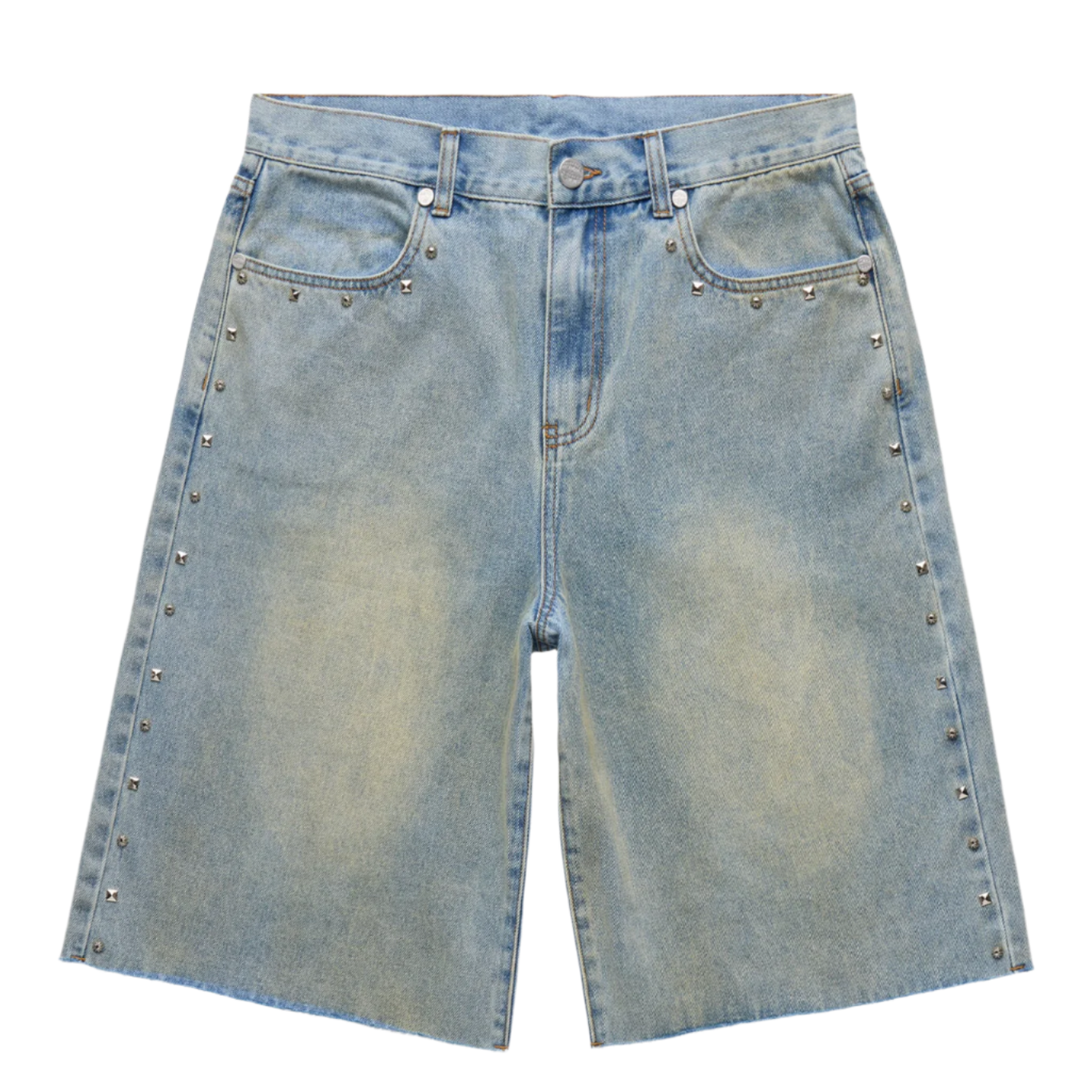 HOMME FEMME STUDDED DENIM SHORTS